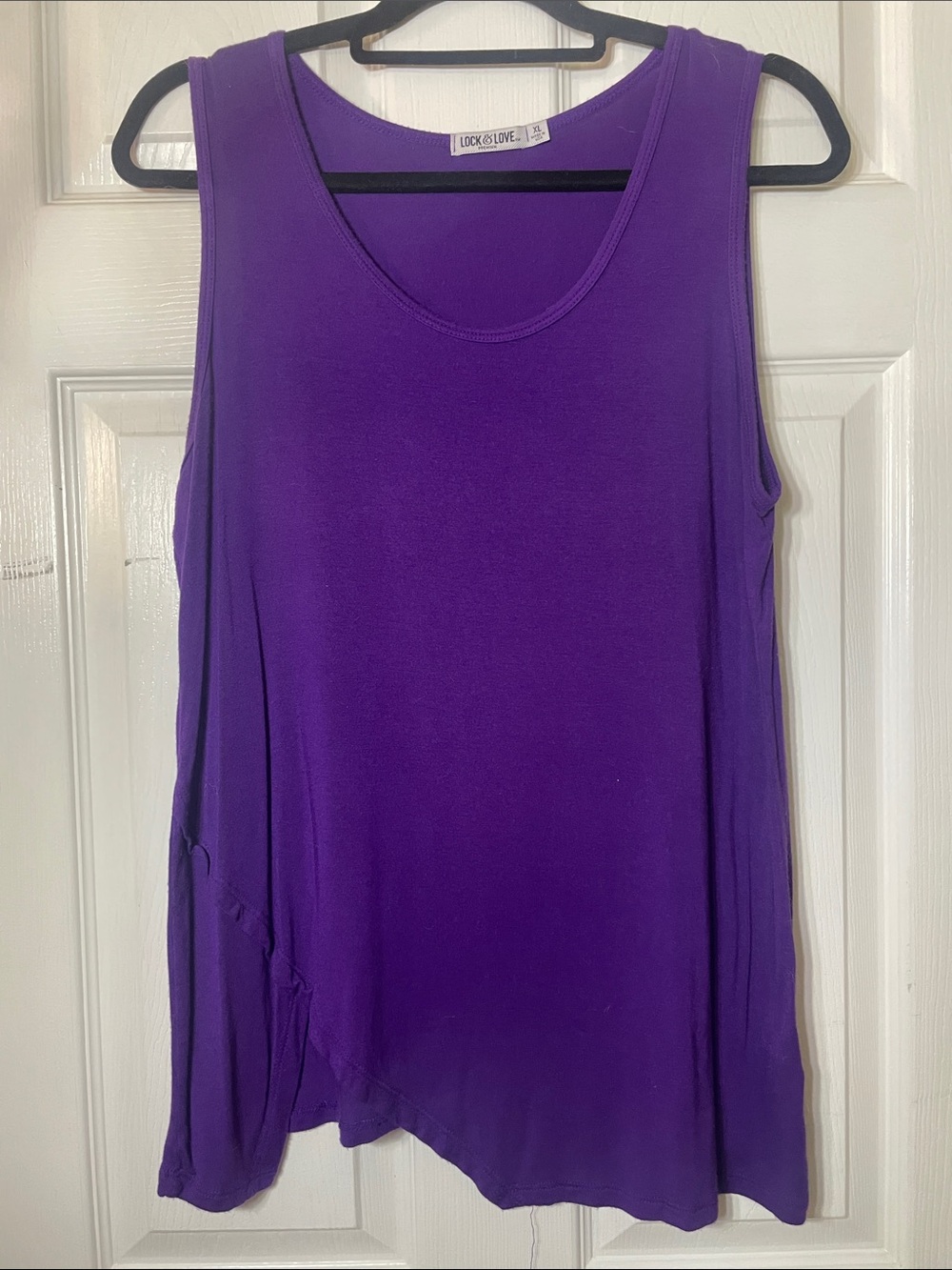Lock & Love Purple Scoop Neck Tank Top